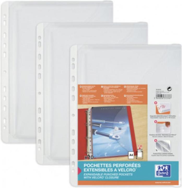 Produktbild Elba Prospekthülle mit Dehnfalten, DIN A4, PP, 0,2 mm genarbt, transparent, rechts offen, mit Verschlussk (A4, 10x)