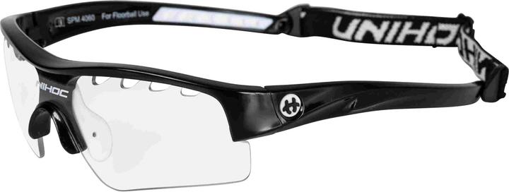 Unihoc Schutzbrille VICTORY junior schwarz/weiss (soft case) (One Size)