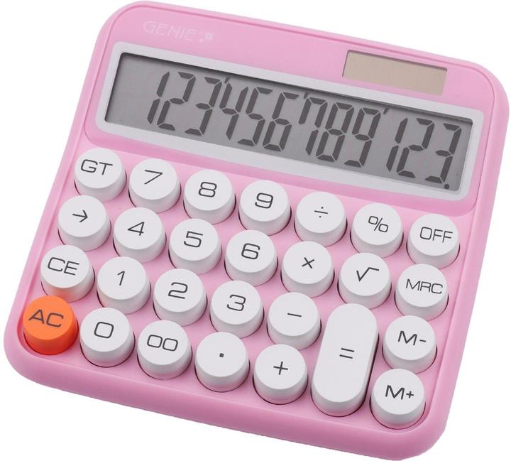 Genie Tischrechner 612P pink (Solarzellen, Batterien)