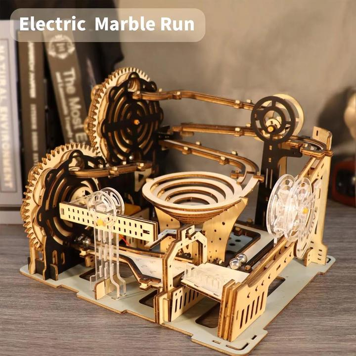 Produktbild The Toy Company 3D Holz Kugelbahn, Murmelbahn Puzzle aus Holz, batteriebetrieben