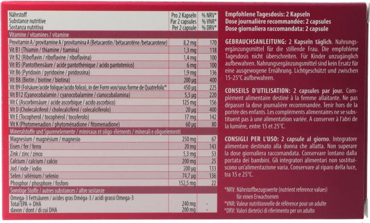 Nährwerte und Zutaten Natalben Mama Quatrefolic (1 Stück, Kapseln, 132 g)