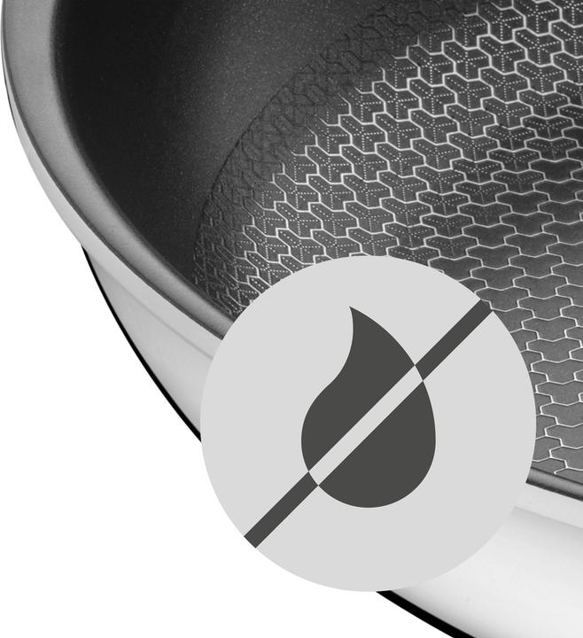 Produktbild WMF Wokpfanne Edelstahlpfanne 28cm Wabenboden Profi Resist Induktion beschichtet (Bratpfanne, Edelstahl, 28 x 19 cm)