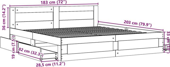 Image du produit vidaXL Bettgestell (180 x 200 cm)