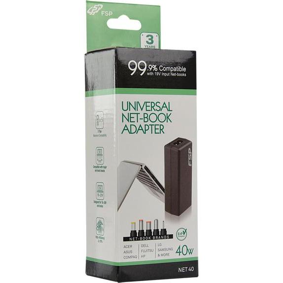 Thumbnail - Fortron FSP NET40 19V Netzteil (40 W), Notebook Netzteil, Schwarz