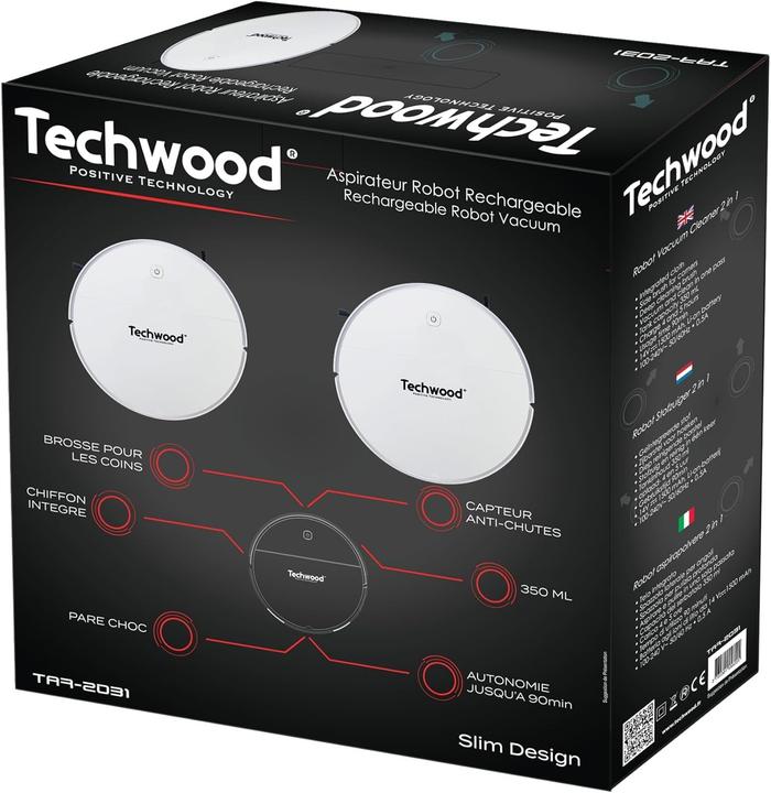 Produktbild Techwood TAR-2021 Robotstofzuiger 2-in-1, geïntegreerde doek, 350 ml, 90 min autonomie, 450 Pa (Wischtuch)