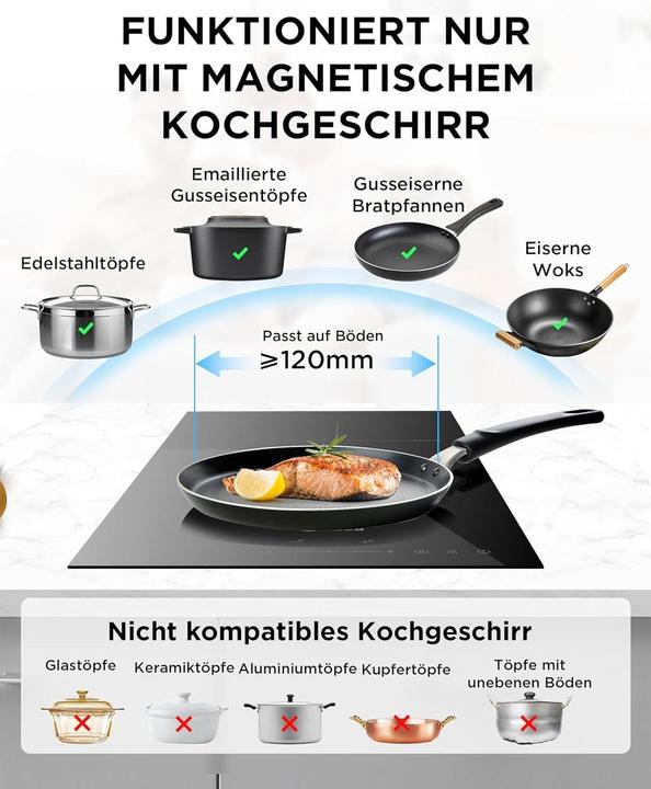 Produktbild Midea Piano a Induzione con Controllo Touch (28.80 cm, Glaskeramik Kochfeld, Induktionskochfeld)