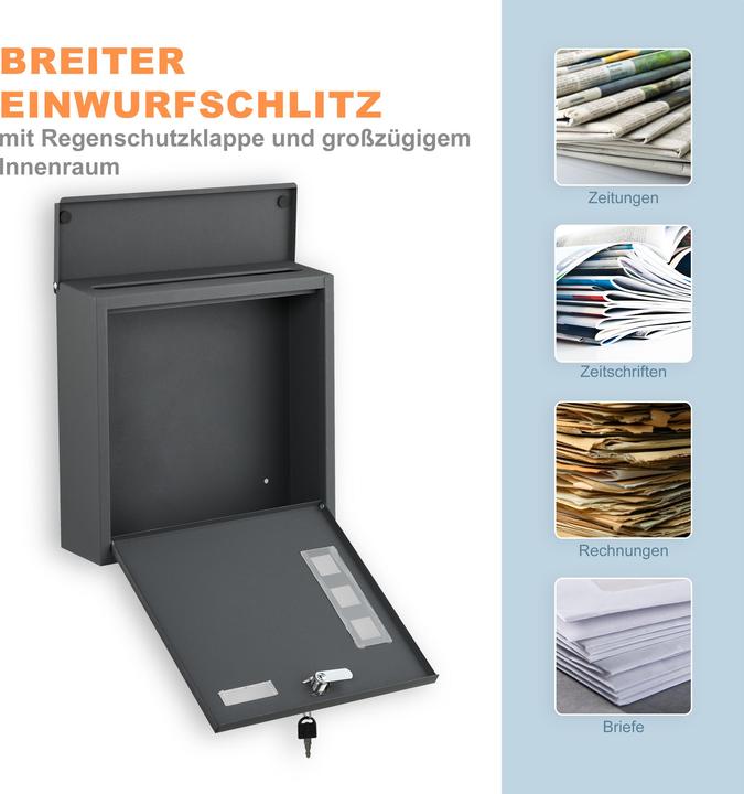 Actual product image Relaxdays Briefkasten mit Sichtfenster