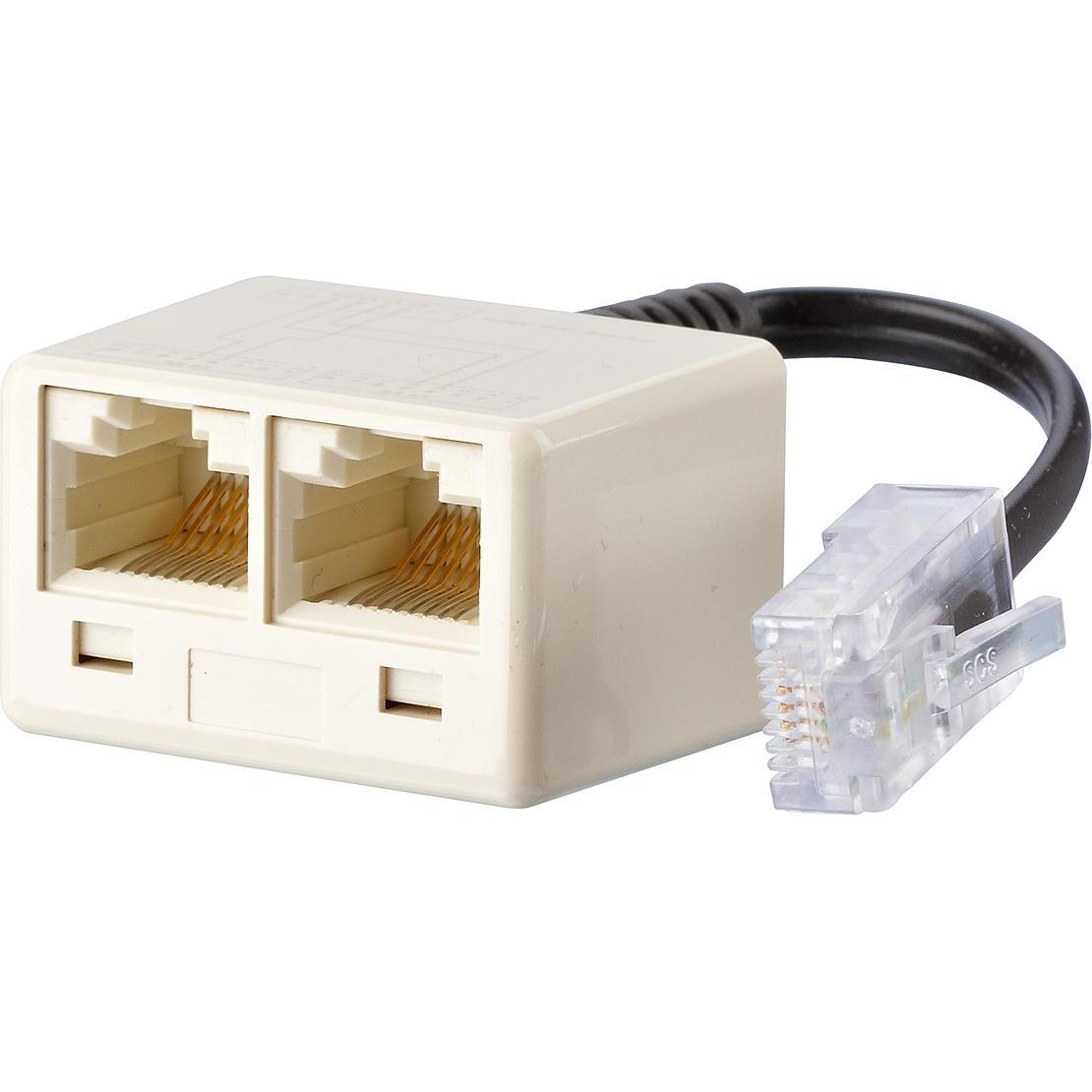 Metz Connect BTR UAE-Adpt. w.extension 0,1m WE 8- 2x WE8 2-pole 2x Western 8/8 RJ-45 2-pole Outlets split..., Accessori per telefoni