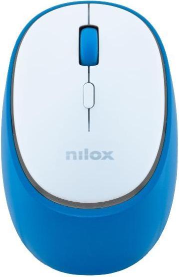 Nilox Mouse Wireless Azzurro mit doppelter Konnektivität (Kabellos)