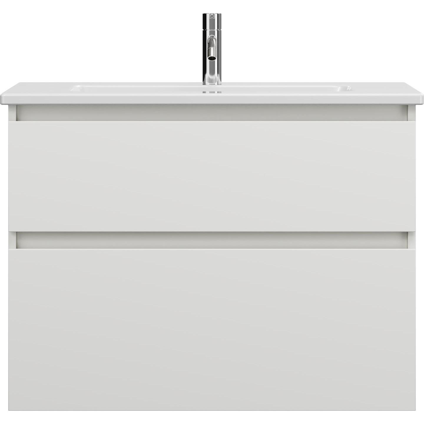 burgbad, Badmöbelset, Lin20 tiefes Keramik-Waschtisch inklusive Waschtischunterschrank 2 Auszüge, 830x415x622mm
