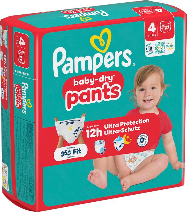 Pampers Baby Dry Pants Gr.4 Maxi 9-15kg Windeln Single Pack 27 Stück (Taille 4, 27 pcs)