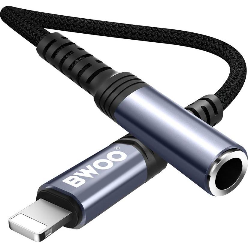 Bwoo Audio-Adapterkabel BZ48 aux 3,5 mm auf Lightning schwarz, Audio Adapter, Schwarz