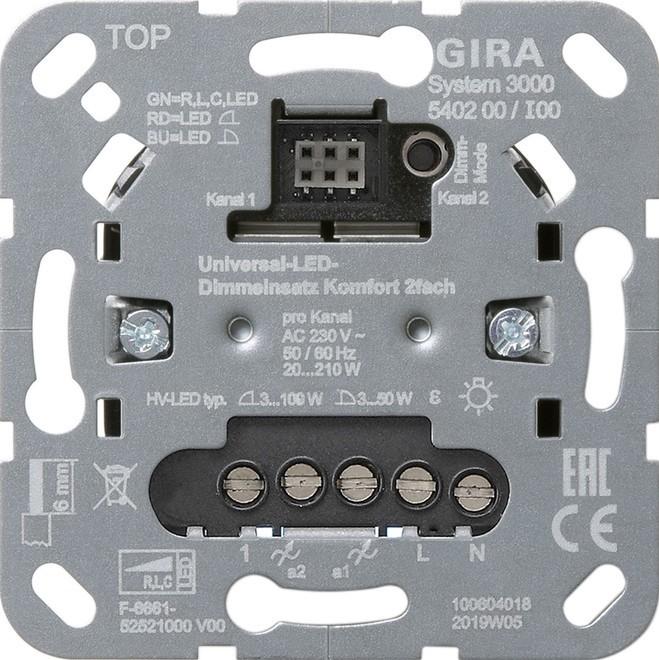 Gira S3000 Uni-LED dimming insert 540200 Comfort 2f