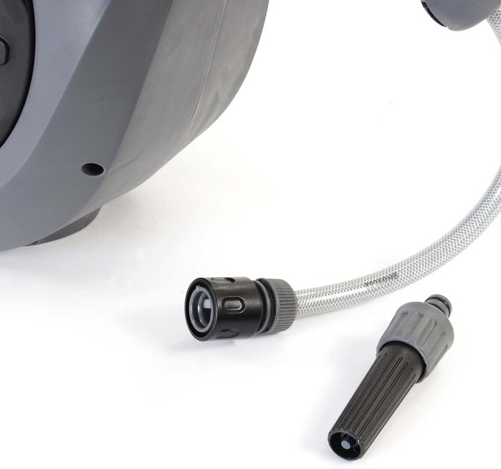 Actual product image XPOtool Hose Reel with Self-reeling-up Mechanism 20m Garden Hose for Wall Mounting for Watering (20 m)