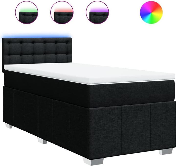 Actual product image vidaXL Bo x springbett mit Matratze 100 x 200 cm Stoff (100 x 200 cm)