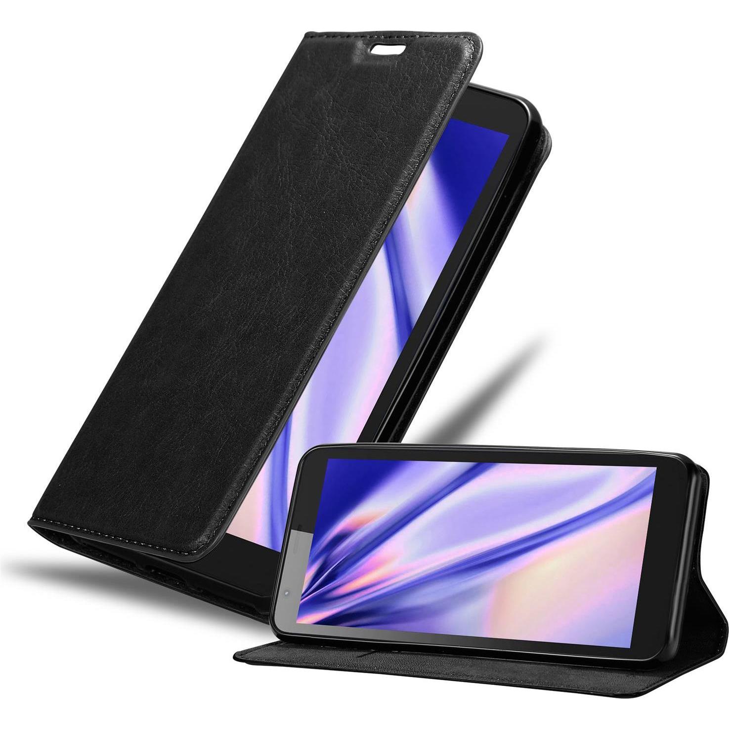 Cadorabo Book Invisible Magnet Cover (ZTE Blade L8), Smartphone Hülle, Schwarz