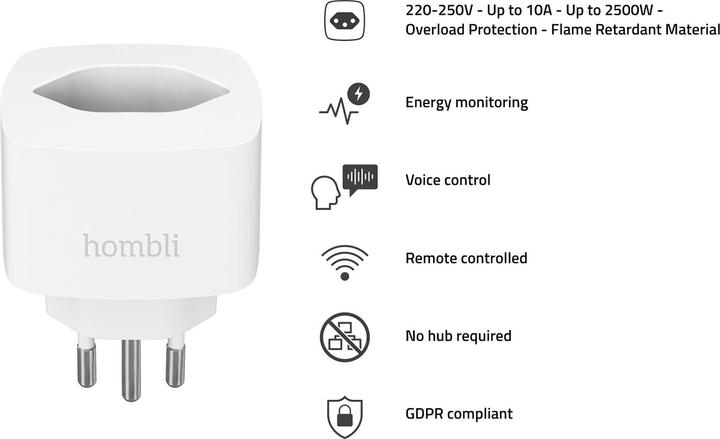 Actual product image Hombli Smart Swiss Socket 2+1