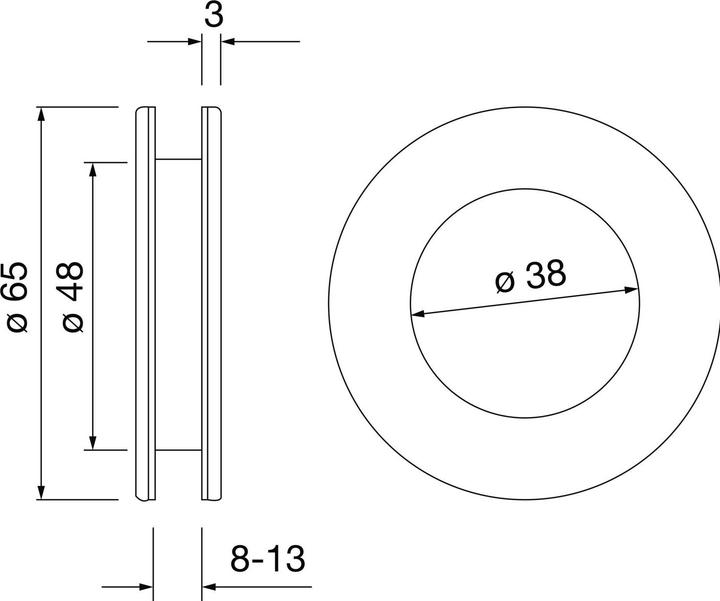 Immagine prodotto Kws Maniglia a conchiglia 5255 Alluminio anodizzato argento Ingresso Ø 50 mm