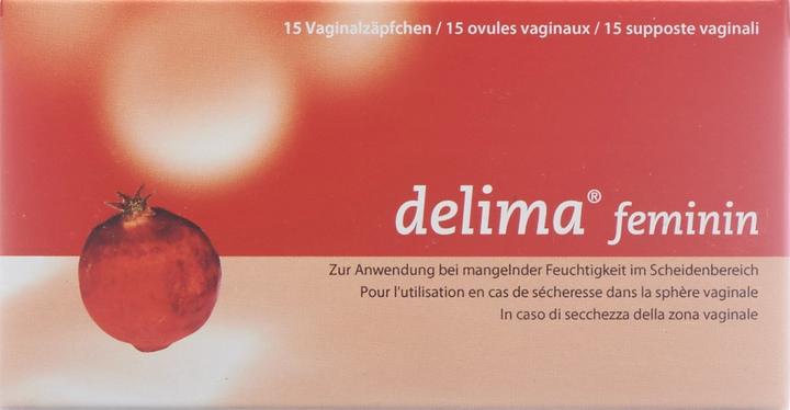 Produktbild Delima feminin Granatapfel und Traubenkernoel (Vaginalzäpfchen)