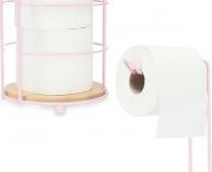 Produktbild Berilo Bambus Metall Toilettenpapierhalter rosa Tank