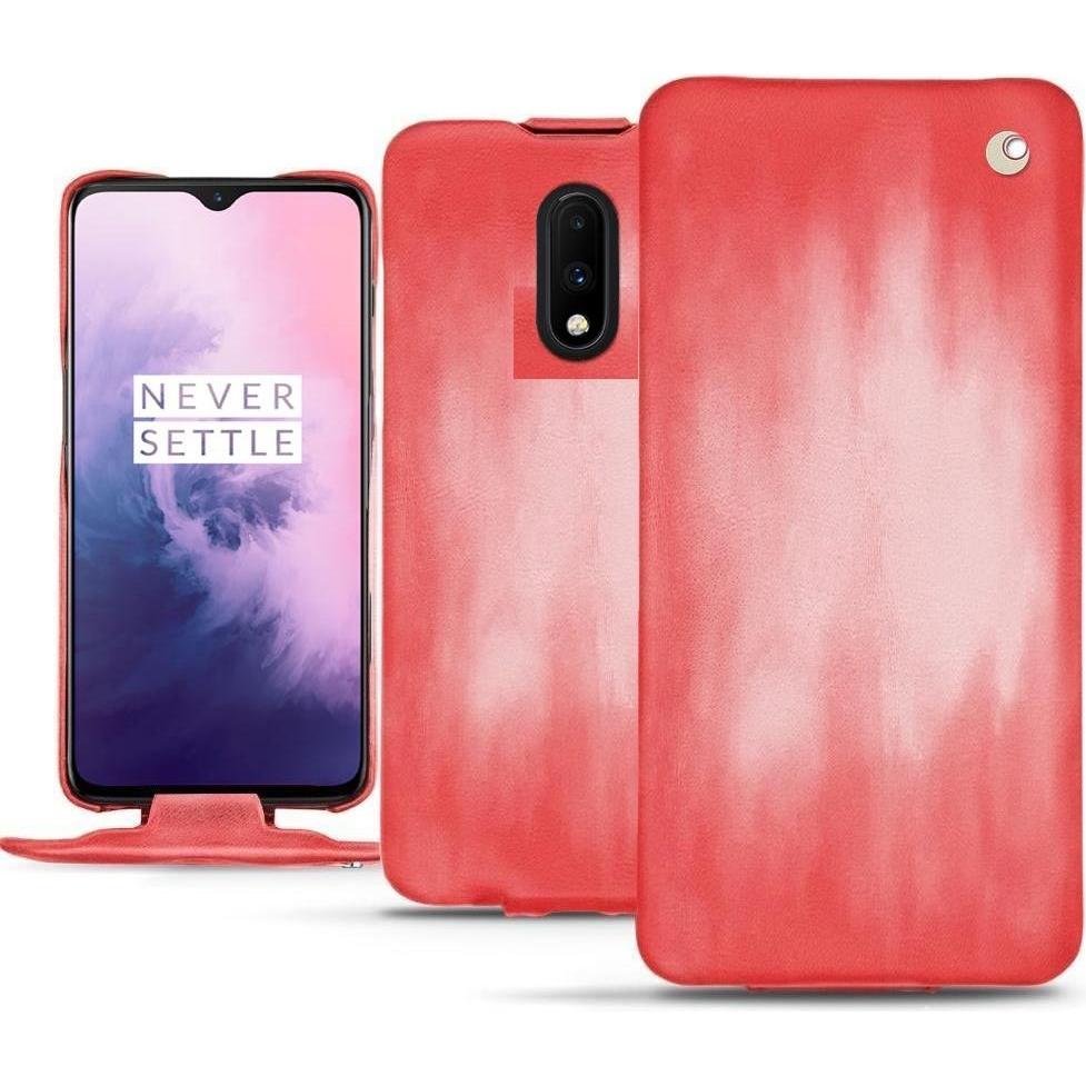 Noreve Lederschutzhülle vertikal (OnePlus 7), Smartphone Hülle, Rosa