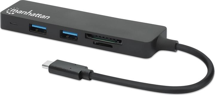 Produktbild Manhattan USB 3.0 Hub mit Kartenleser (USB-C, 3 Ports)