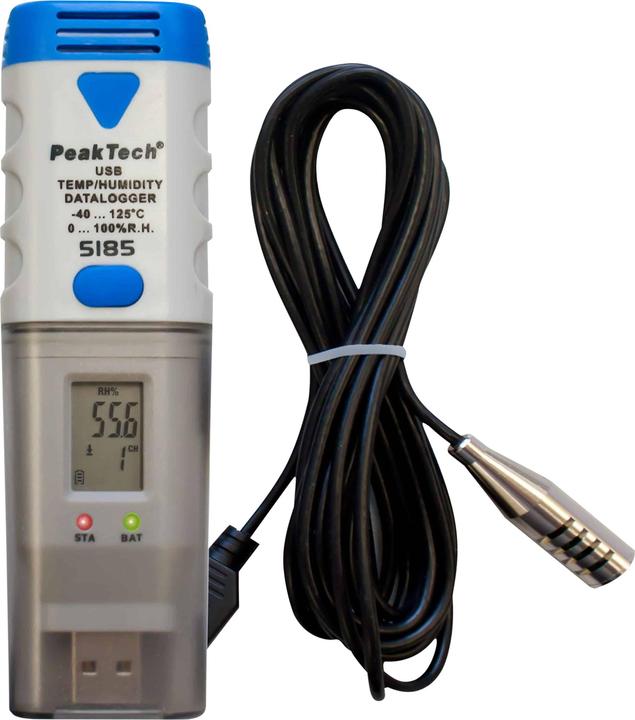 Produktbild Peaktech 5185 Datenlogger Temperatur Luftfeuchte -40...+125°C