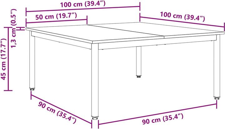 Immagine prodotto vidaXL Couchtisch (100 x 100 x 45 cm)