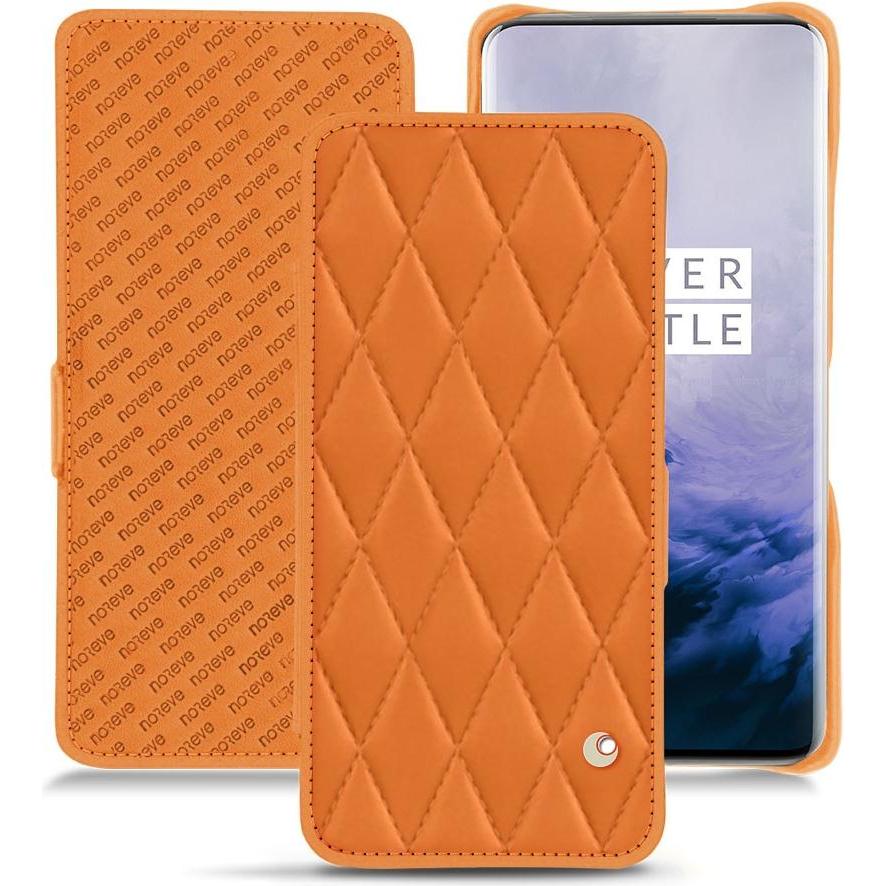 Noreve Lederschutzhülle horizontal (OnePlus 7 Pro), Smartphone Hülle, Orange