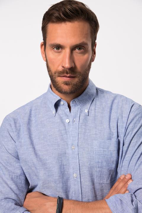 Immagine prodotto JP1880 Camicia dalla vestibilità moderna in misto lino con maniche lunghe e colletto button-down (XXL)