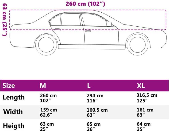 Actual product image vidaXL Car cover half garage with hook M