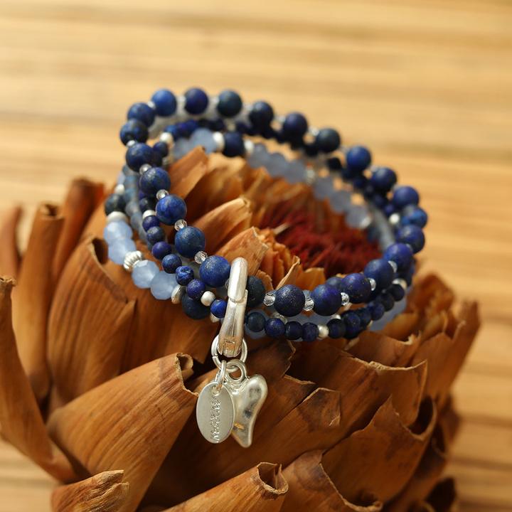 Andreani Armband aus echtem Sodalith mit Herzanhänger (Sodalith)