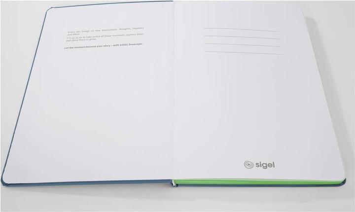 Image du produit Sigel Notizbuch A5 Linescape blau/kiwi (A5, Quadrillé, Couverture rigide)