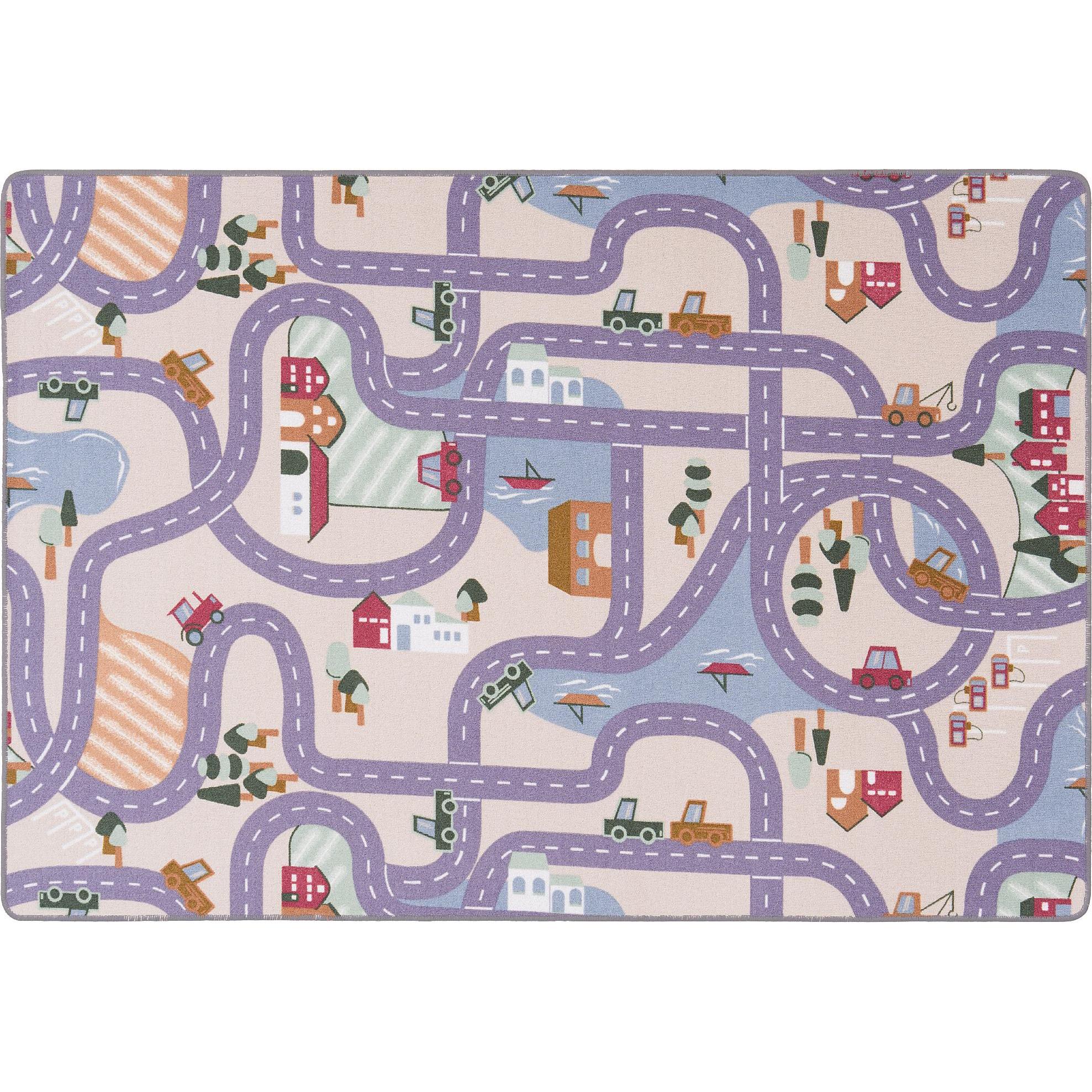 Thumbnail - Pergamon, Spielteppich + Spielmatte, Strassenteppich Beidseitig Strassenlandschaften (133 x 133 cm)
