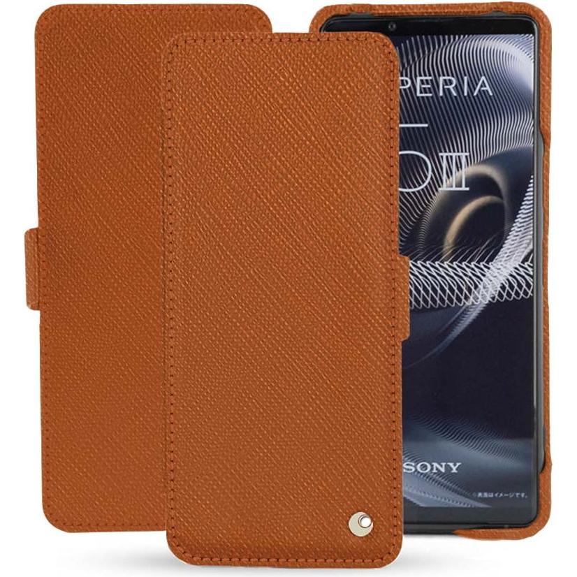Noreve Lederschutzhülle horizontal (Sony Xperia 5 III), Smartphone Hülle, Orange