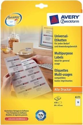 Actual product image Avery Universal labels