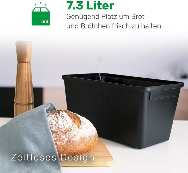 Produktbild Novaliv Brotkasten Plastik mit Deckel 32x20x16,5cm Dose für Brot Brotkasten Kunststoff