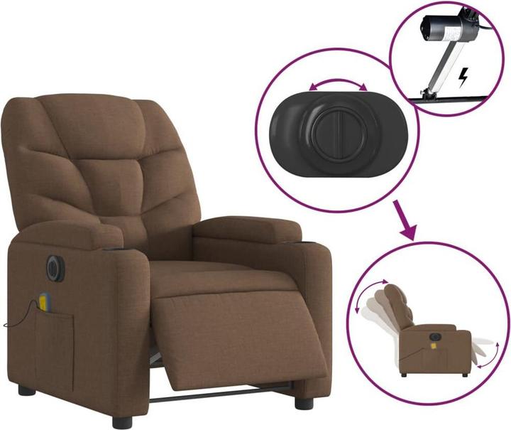 Actual product image vidaXL Massage chair electric fabric