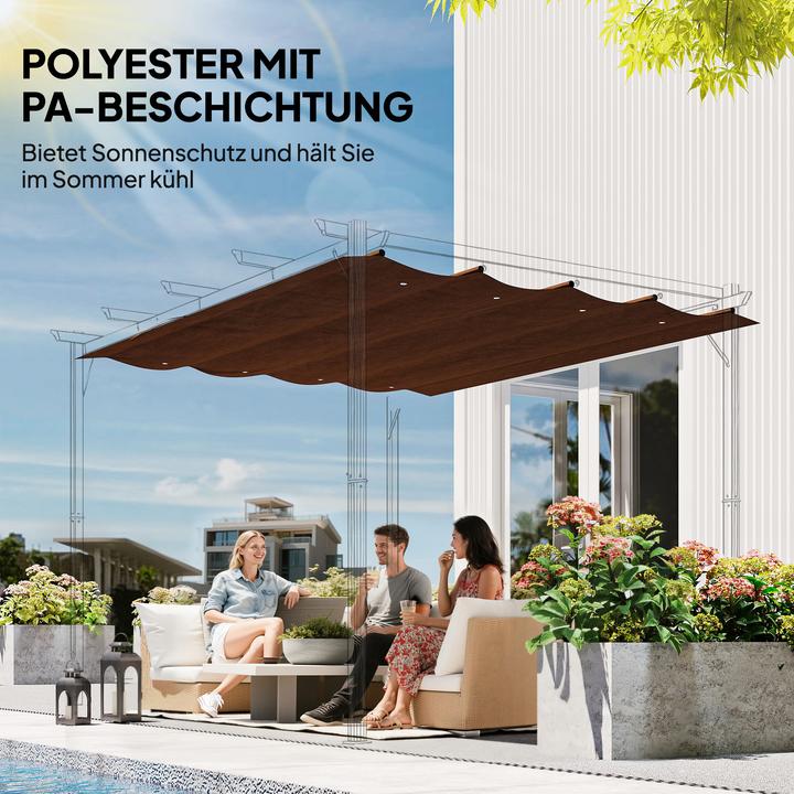 Produktbild Outsunny Ersatzdach Polyester Kaffee (286 cm, 245 cm)