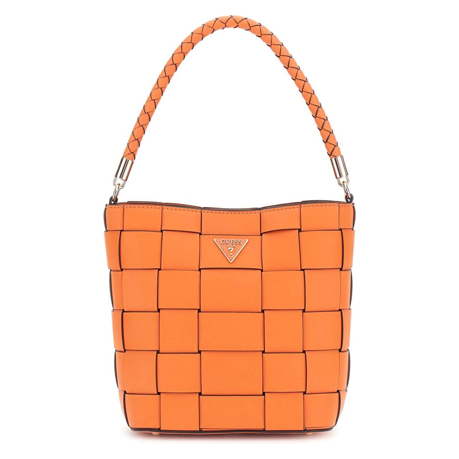 Guess, Damen, Handtasche, Maylee Bucket Bag, Orange