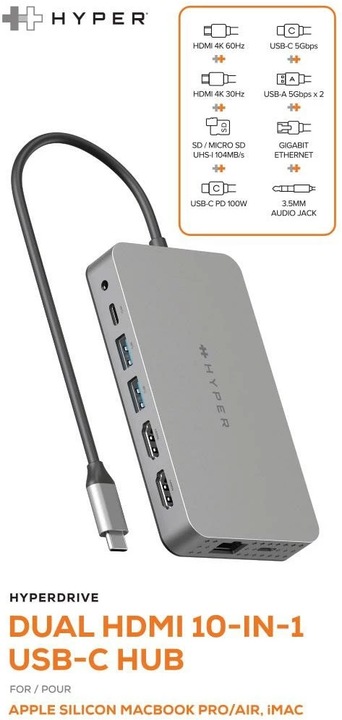 Productafbeelding Hyper HyperDrive Dual (USB-C, 10 Havens)
