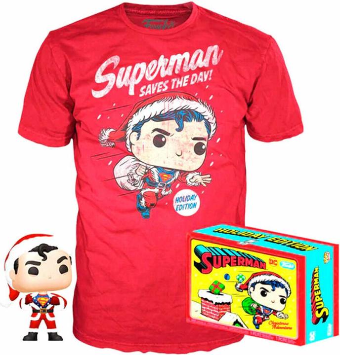 Image du produit Funko POP & Tee Back DC Comics Superman Exclusive Flocked (Taille : M)