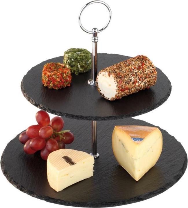 Actual product image APS 2-stufige Etagére, Naturschiefer