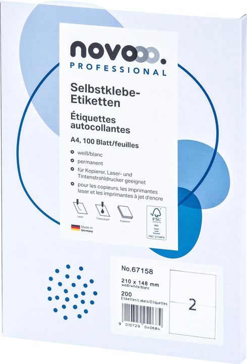 Produktbild Novooo Etiketten 210x148 mm