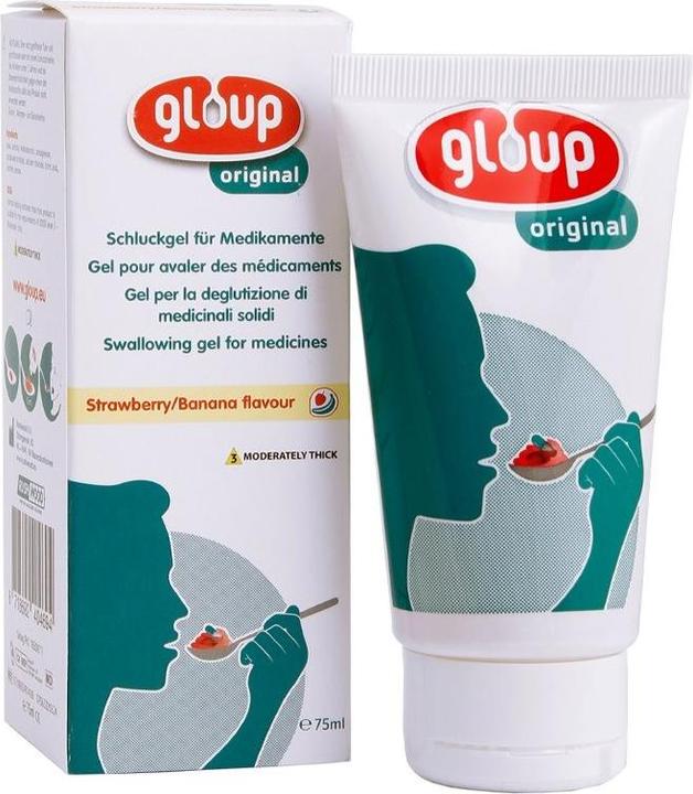 Produktbild Gloup Schluck Gel für Medikamente Original mit Erdbeer-Bananen-Aroma (1 x, 75 ml, 106 g)