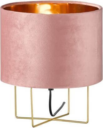 Fischer & Honsel Honsel Aura table lamp, table lamp E27 fabric shade rose velvet gold 50393 (E27)