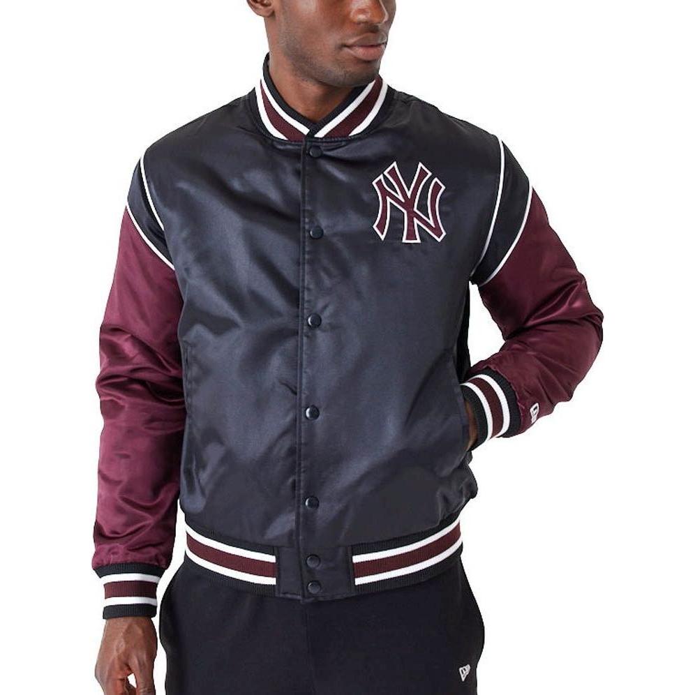 New Era, Herren, Jacke, Varsity College Jacke - SATIN New York Yankees - M (M), Schwarz, M