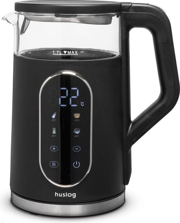 Produktbild Huslog glass kettle wit touch panel black 1,7L 2200W (1.70 l)