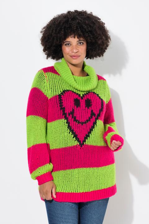 Produktbild Angel of Style Pullover, Straight Fit, Blockstreifen, Herz-Smiley (50, 52)