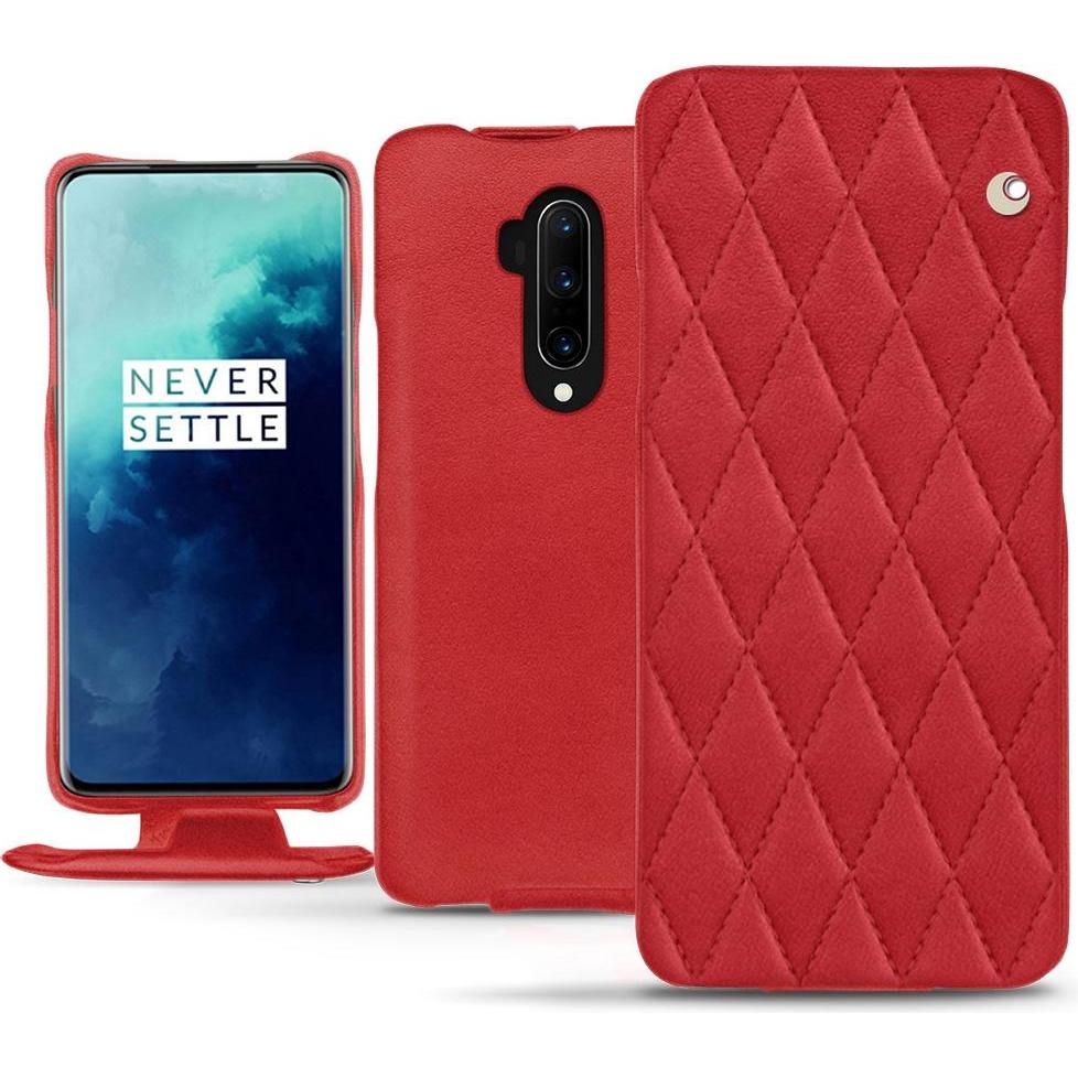 Noreve Lederschutzhülle vertikal (OnePlus 7T Pro), Smartphone Hülle, Rot